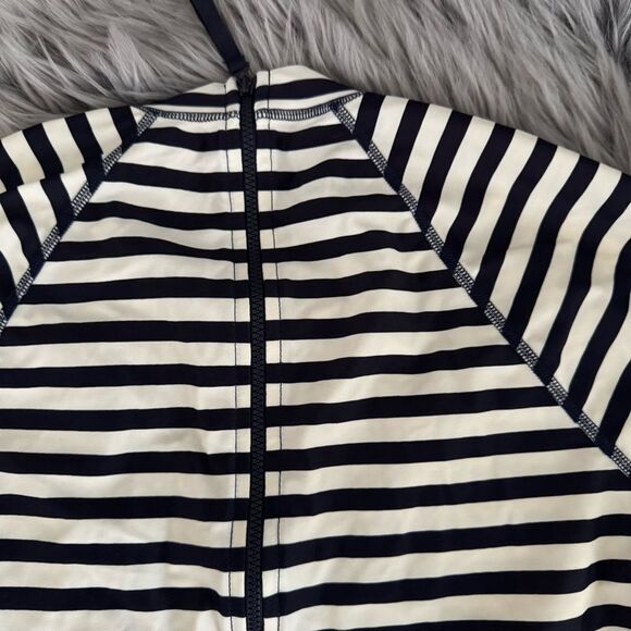 J. Crew Navy and White Striped Long Sleeve Tee - Picture 6 of 7